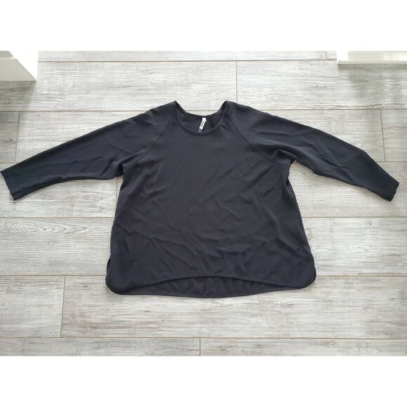 EUC Blanque Women's Black Top Size 1 Triacetate Blend Made in USA - Picture 5 of 7